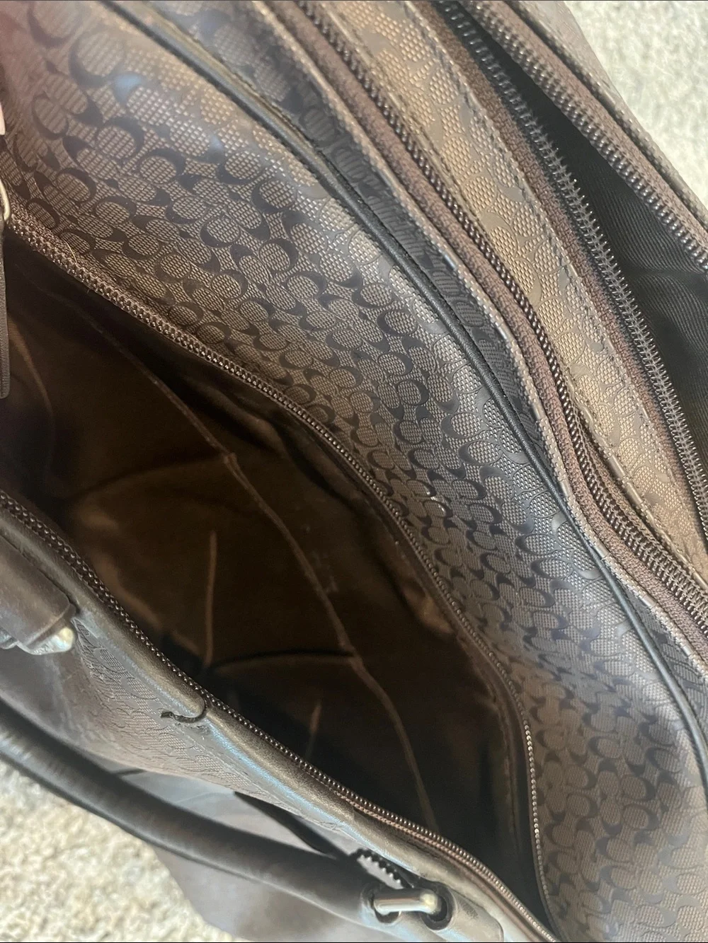 Coach Men's Dark Brown Signature Messenger Briefcase